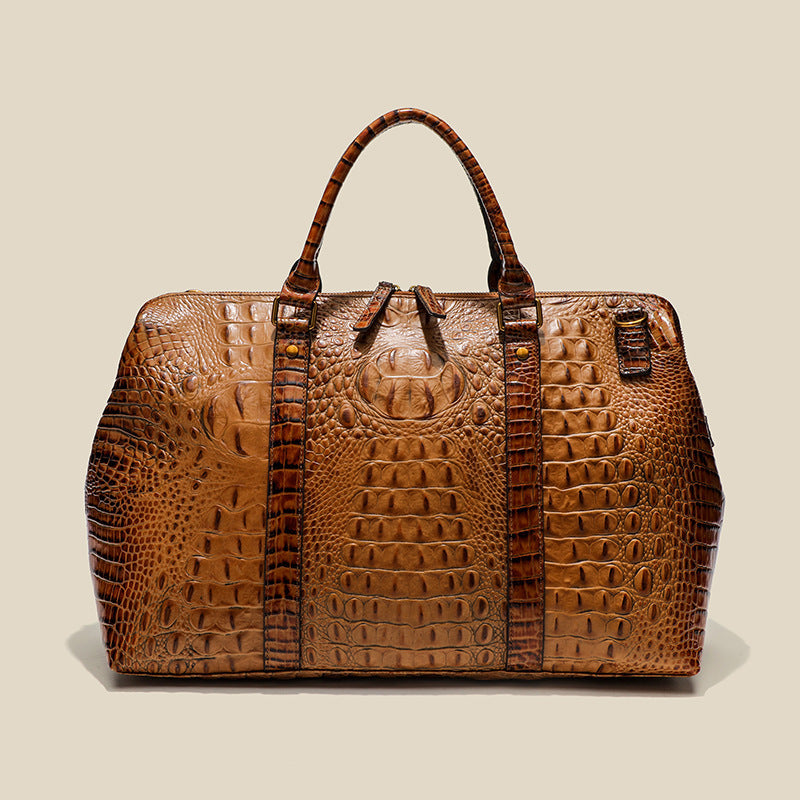 Men's Large Capacity First Layer Cowhide Crocodile Men's Handbags