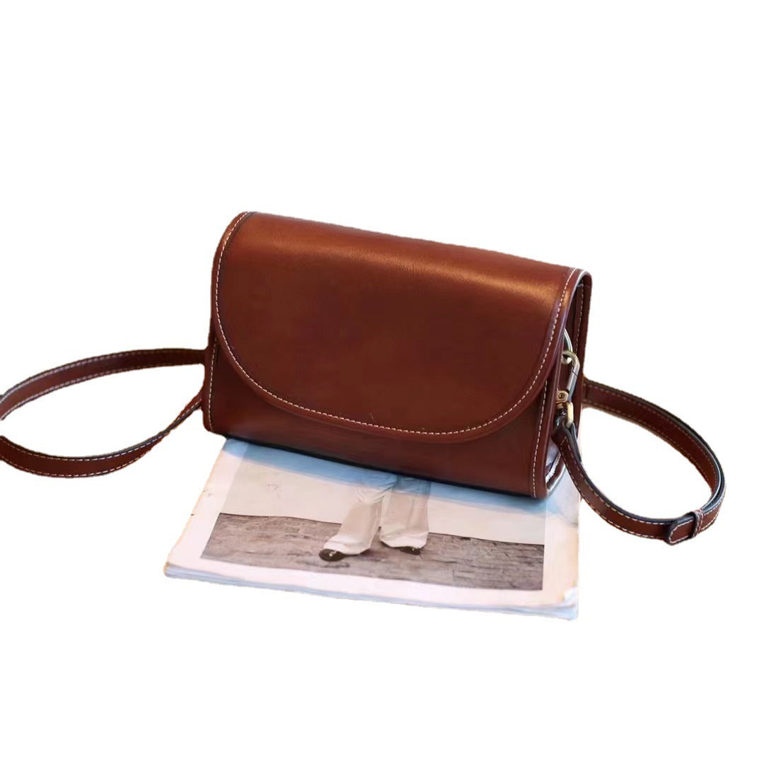 Women's Leather One Retro High-grade Vegetable Tanned Crossbody Bags
