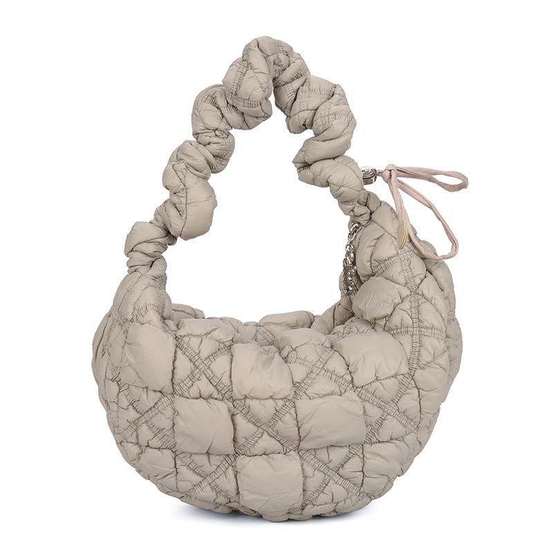 Minority Cloud Pleated Large Capacity Embroidery Thread Shoulder Bags