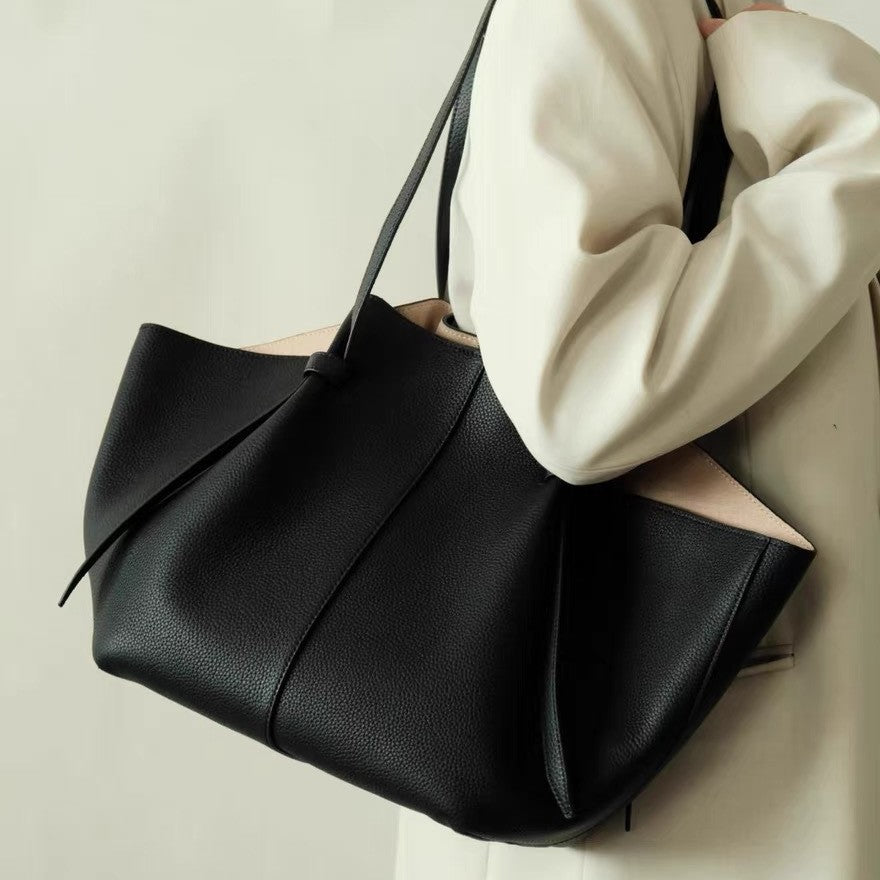 Matching First Layer Soft Cowhide Portable Wings Shoulder Bags