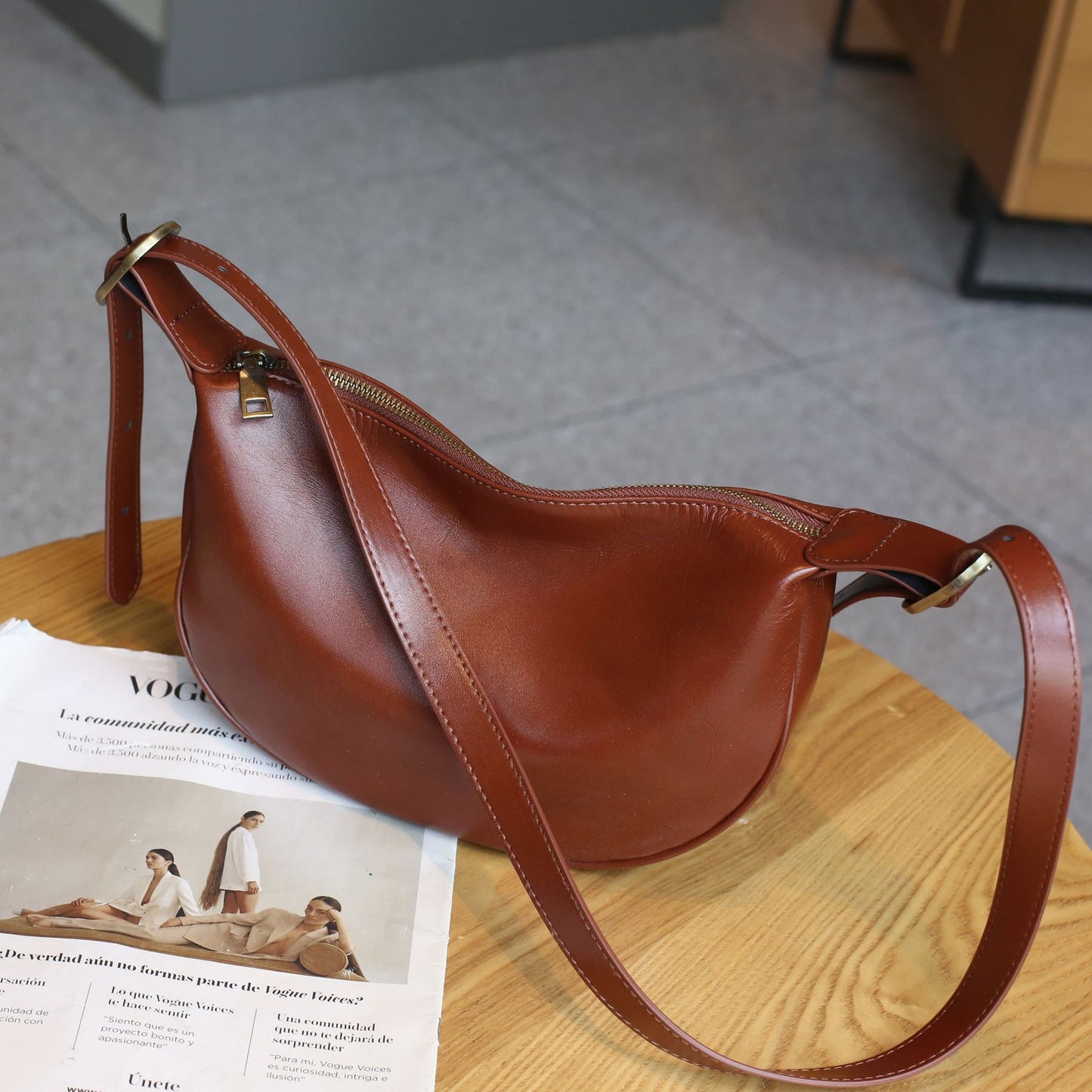 Women's Tanned Fashionable Summer First Layer Cowhide Shoulder Bags