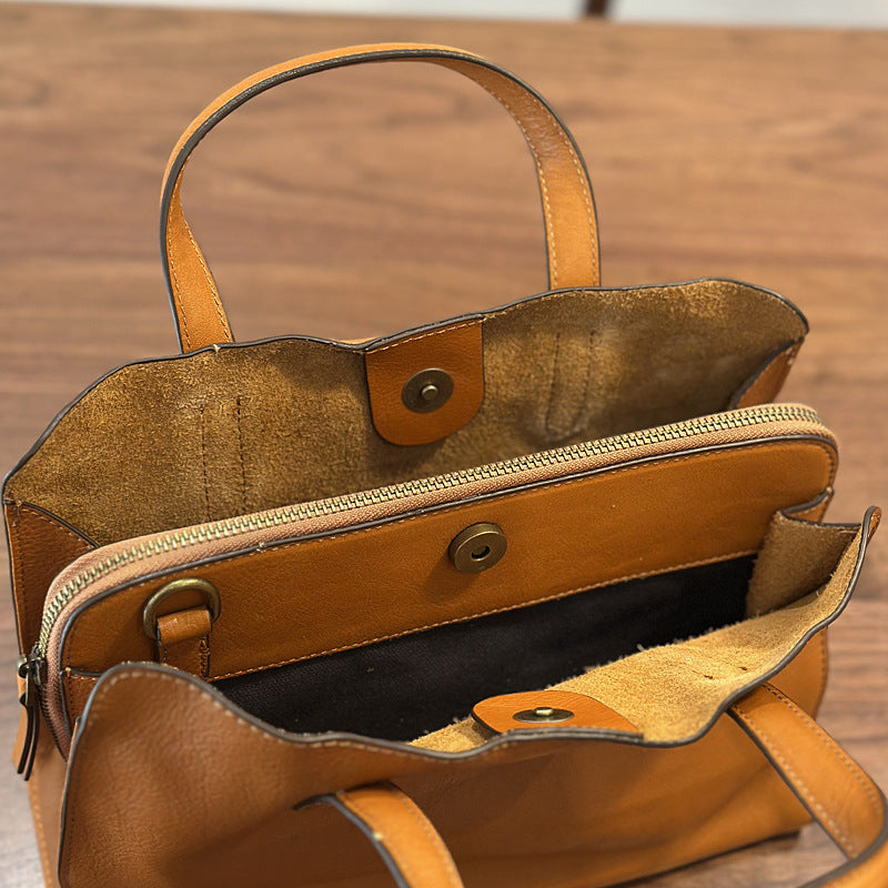 Women's Spring First Layer Cowhide Easy Matching Handbags