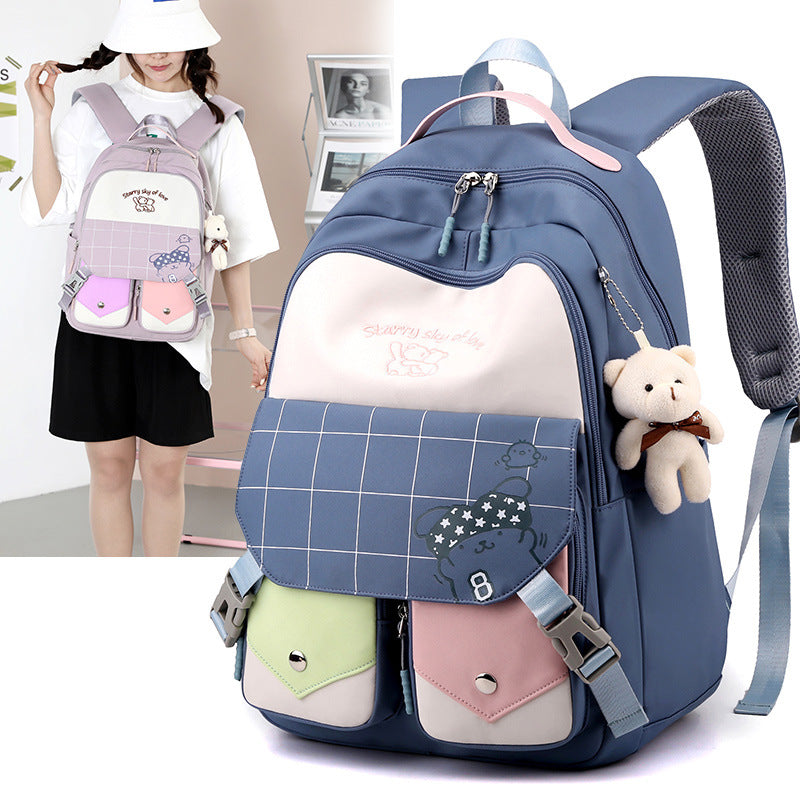 Waterproof Female Junior High Korean Large Backpacks