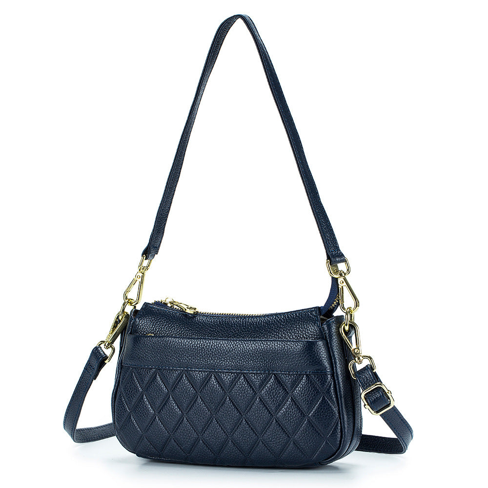 Women's Soft Leather Mother Fashionable Diamond Top Crossbody Bags