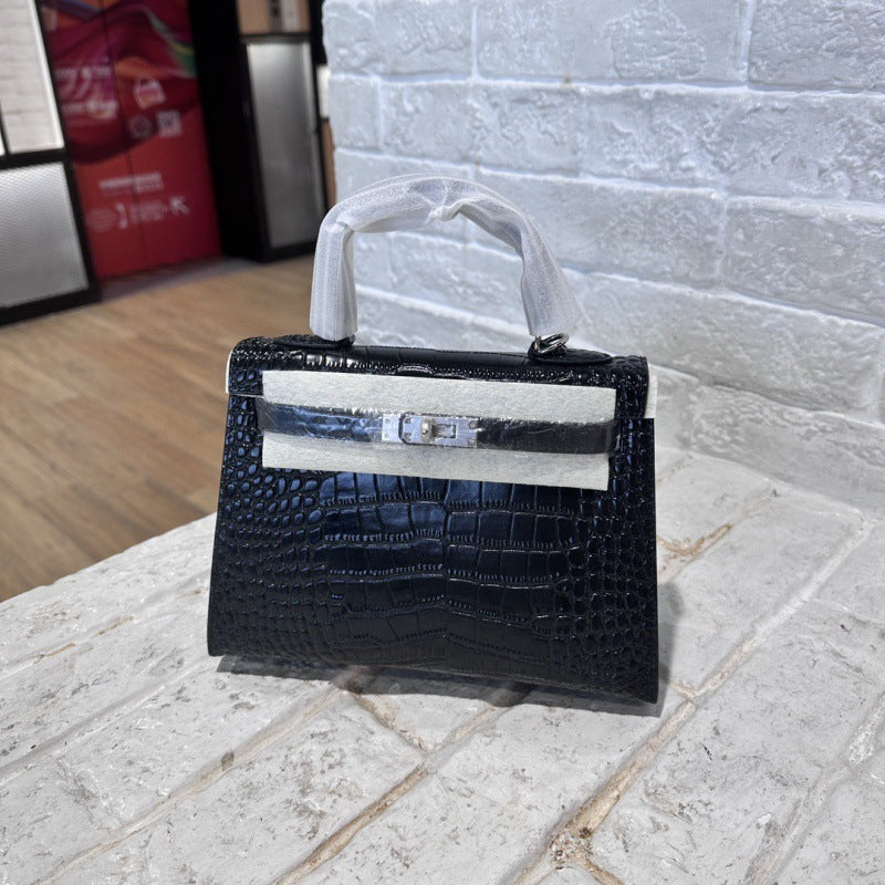 Women's Palm Print Genuine Leather Kelly Mini Bags