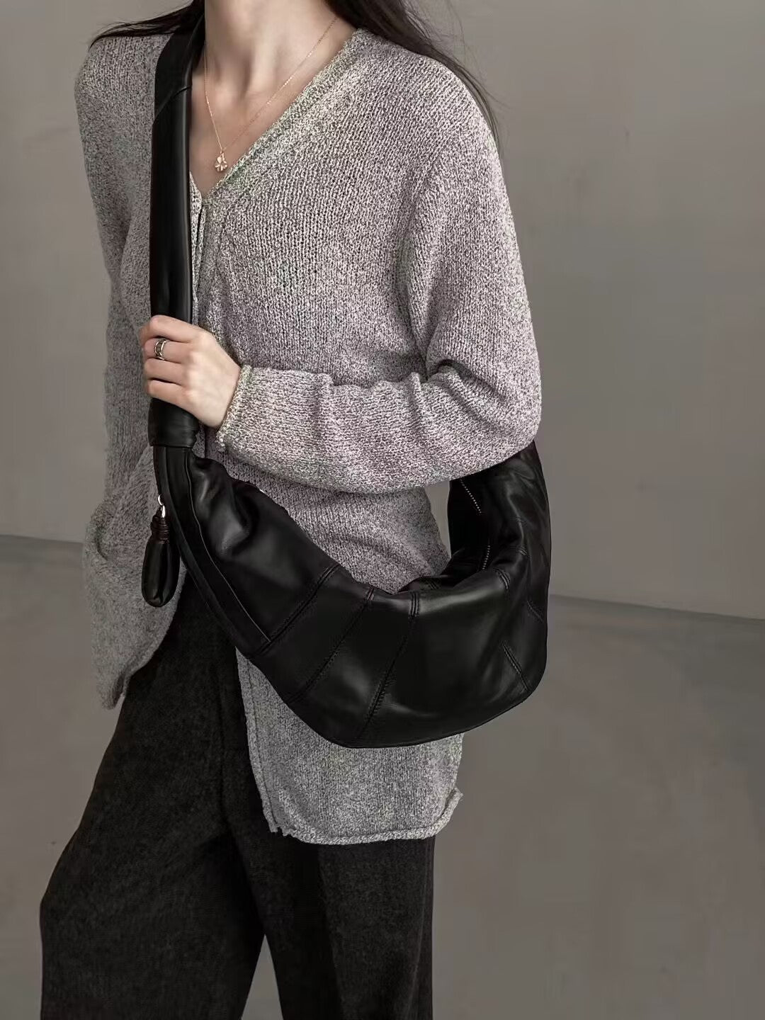 Sheepskin Upgraded Leather Croissant Can Be Crossbody Bags