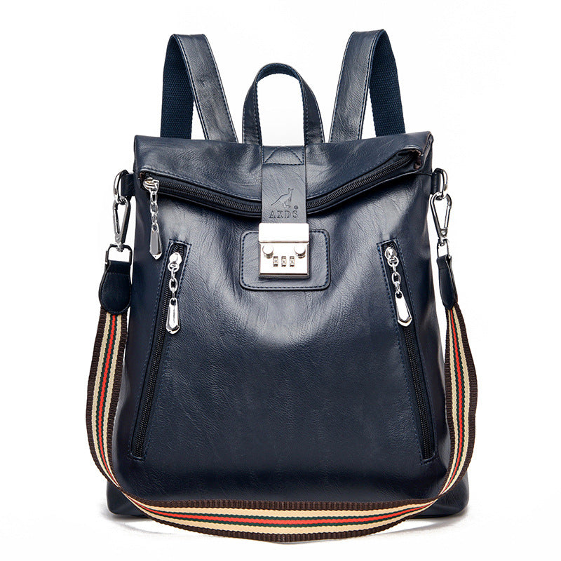 Women's Soft Leather Textured Retro Style Backpacks