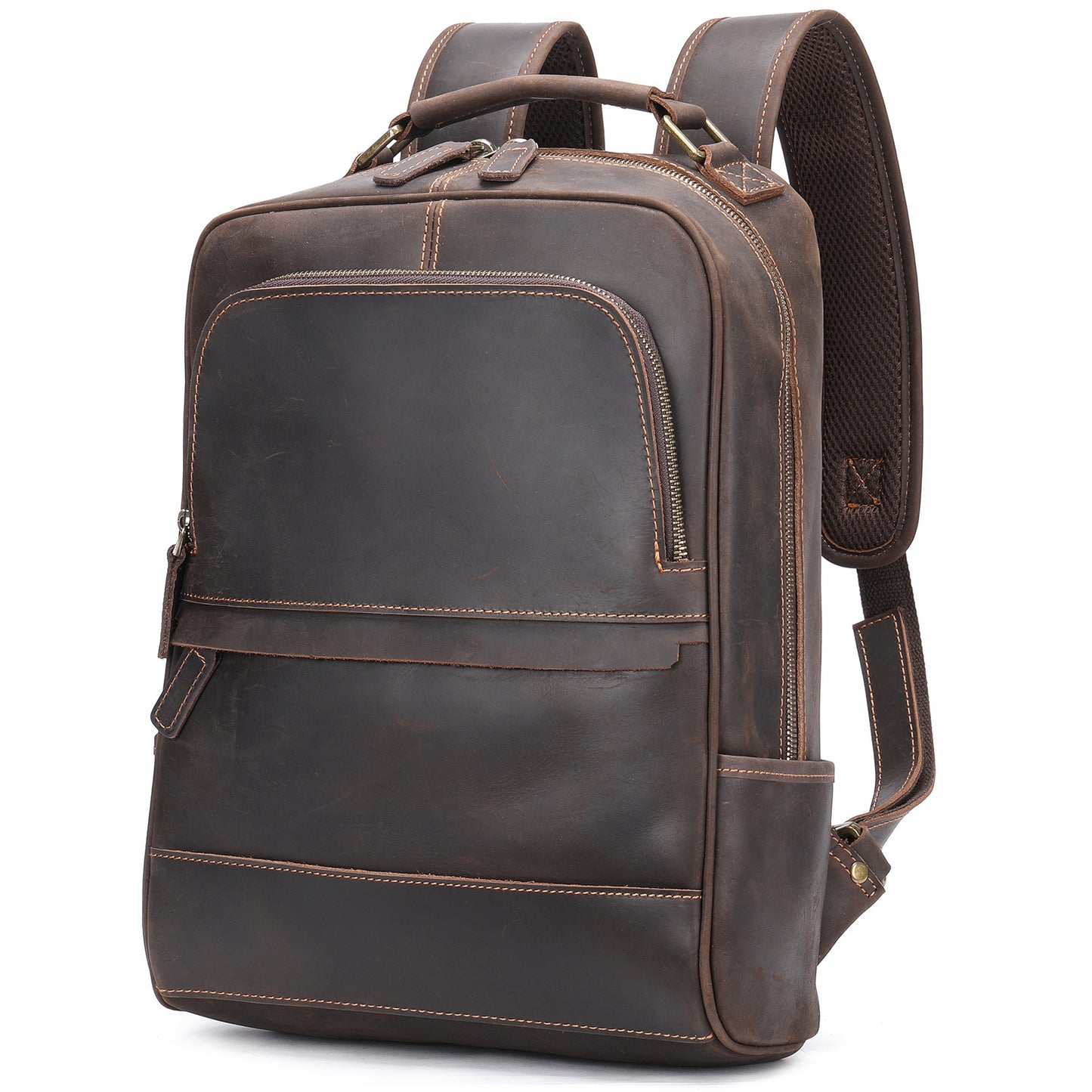 Men's Leather Retro Crazy Horse Inch Computer Backpacks