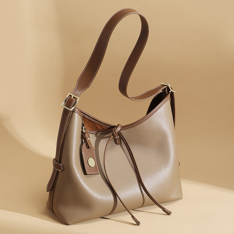 Women's High-grade Large Capacity First Layer Cowhide Armpit Bags