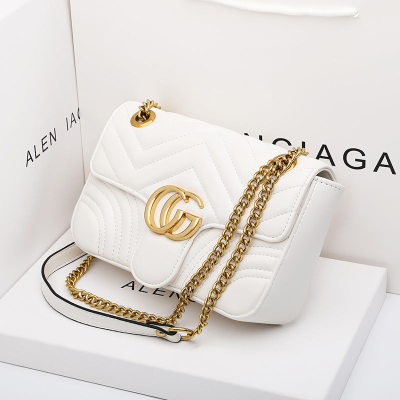 Leather Female Lady Classic Style Chain Crossbody Bags