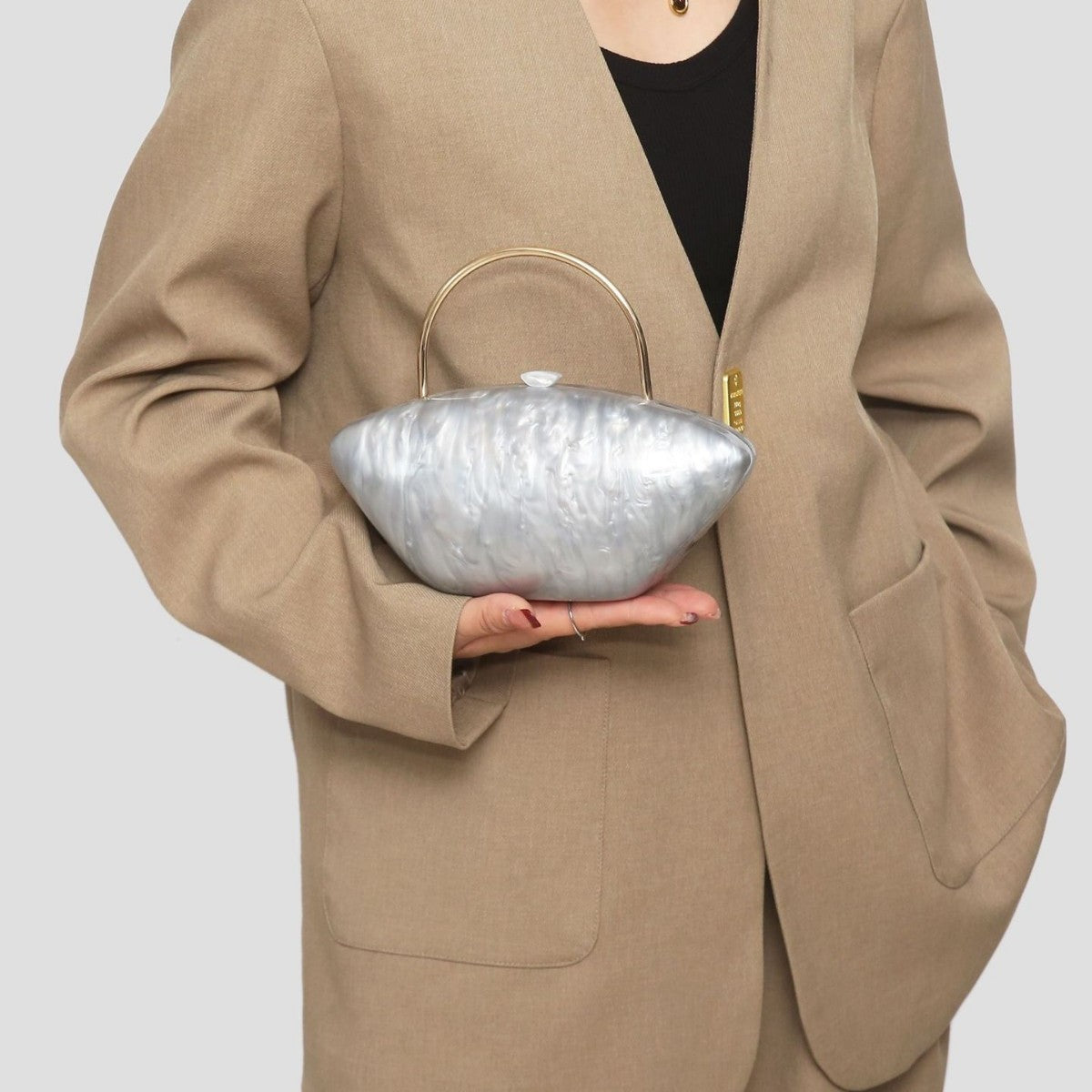 Women's Dinner Oval Shell Goose Egg Acrylic Handbags