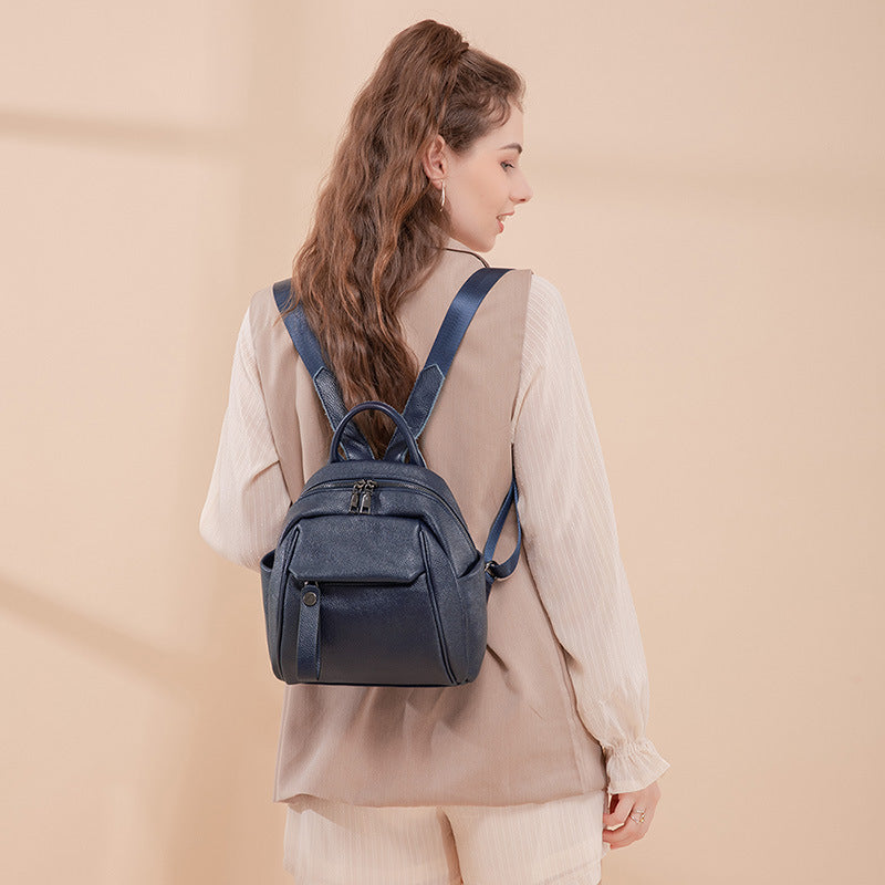 Women's Korean Soft Leather Mini Fashion Large Backpacks