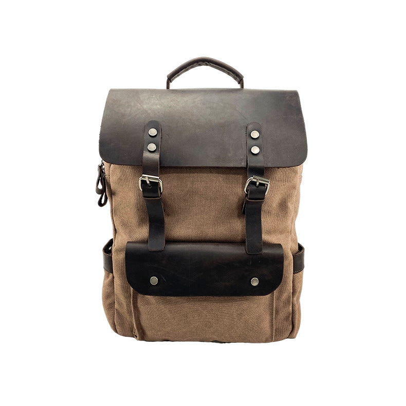 Pepper Salt Canvas Retro Textured Computer Backpacks