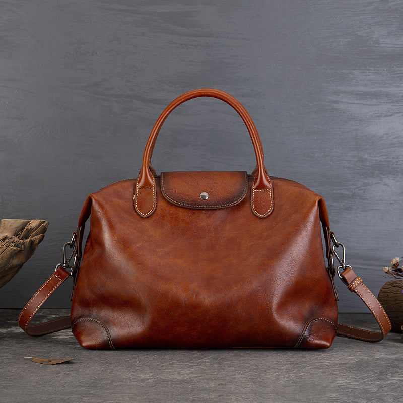 Women's Vintage Leather Large Capacity Totes Simple Bags