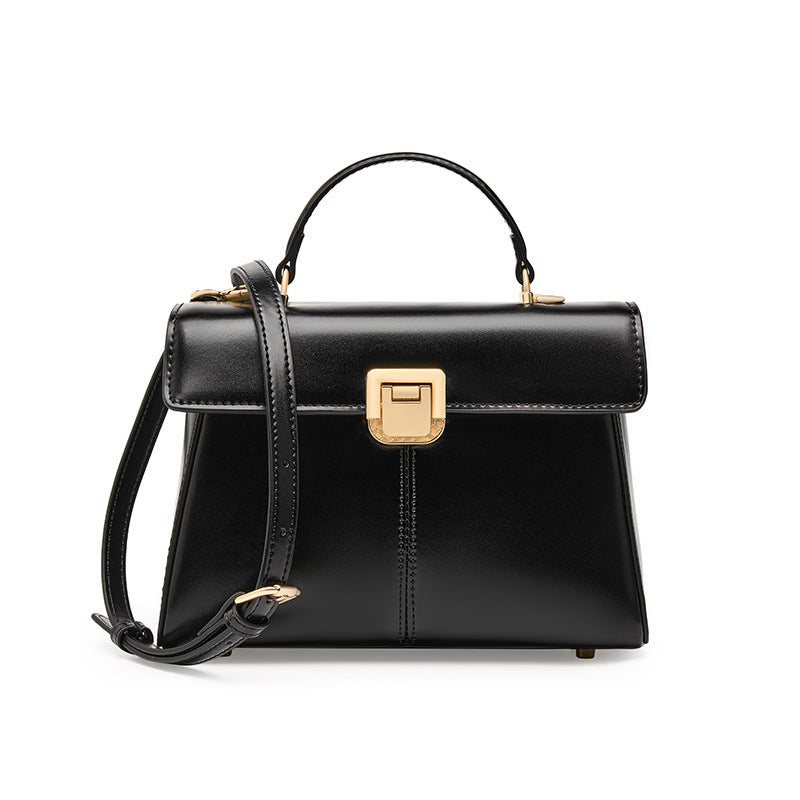 Texture Vachette Clasp Commuter Genuine Leather Crossbody Bags
