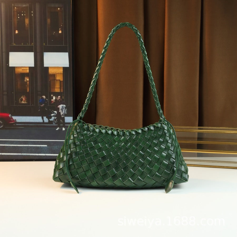 Women's Hand-woven Simple Underarm Fashion Crescent Handbags