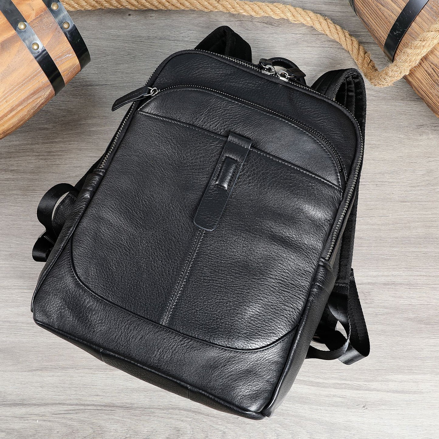 Men's Handmade First Layer Cowhide Business Leather Backpacks