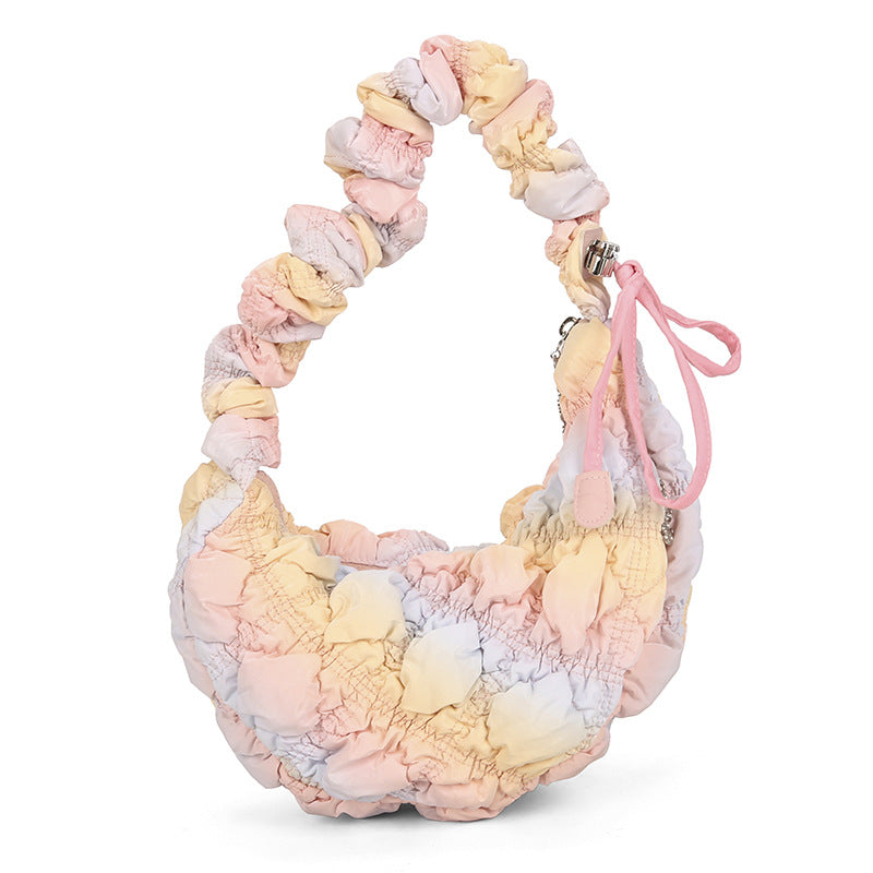 Cloud Pleated Large Capacity Embroidery Thread Shoulder Bags