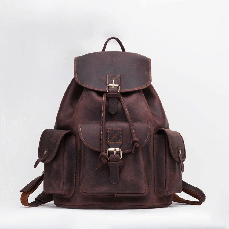 Women's & Men's & Crazy Horse Leather Leisure Large Backpacks