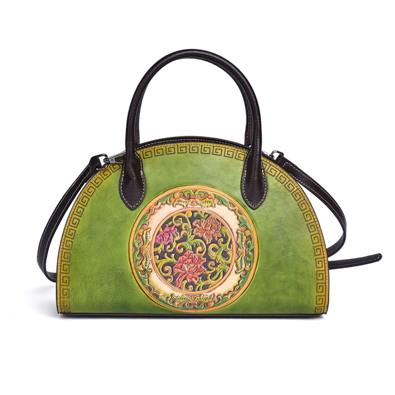 Women's Layer Cowhide Chinese Style Dumpling Unique Craft Handbags