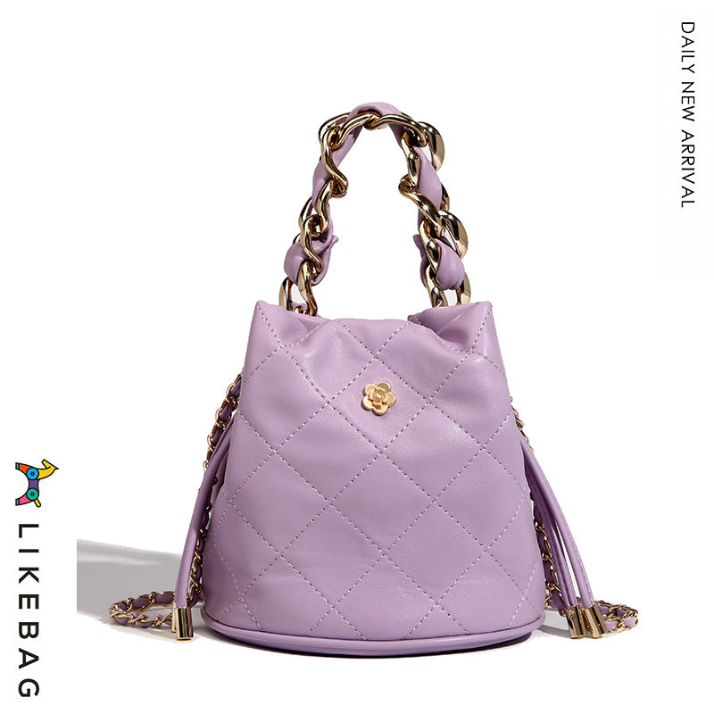 Women's Classic Style Camellia Advanced Portable Rhombus Crossbody Bags