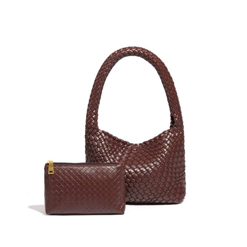 Underarm Fashion Hand-woven Soft Leather Large Capacity Bags