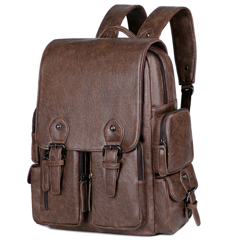Men's Large Capacity Leather Fashion Back Difference Backpacks