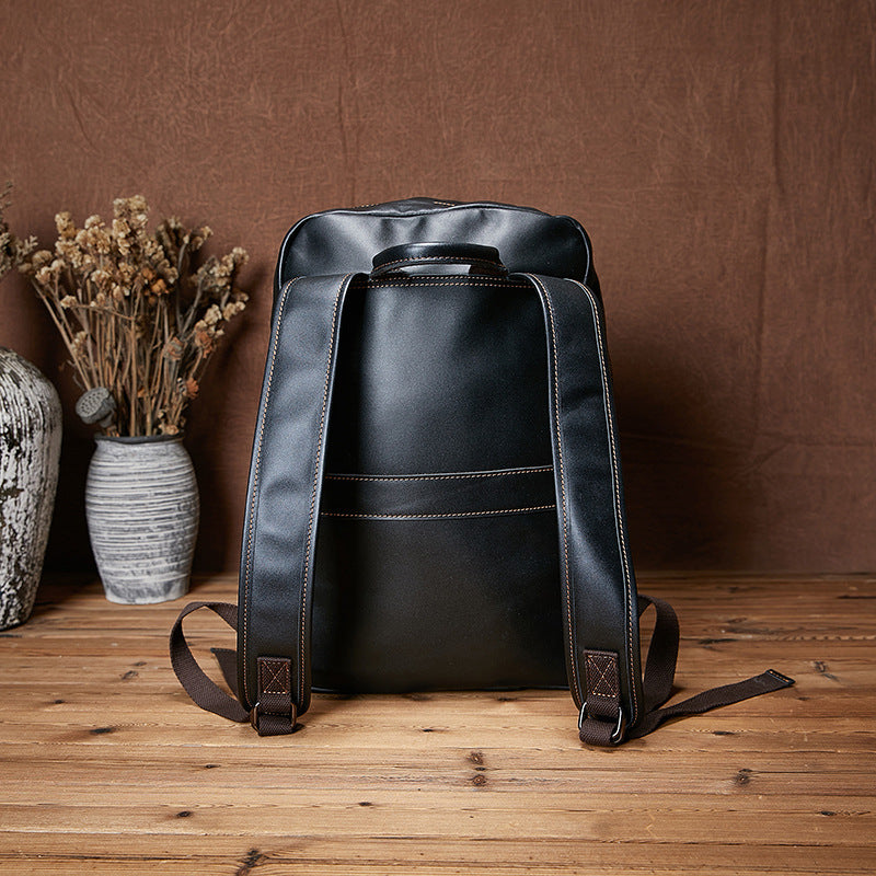Men's Leather Business First Layer Cowhide Trendy Backpacks