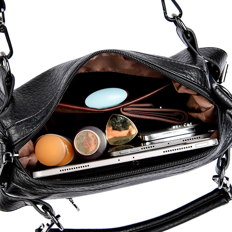 Women's Texture Soft Leather Large Capacity Commuter Handbags