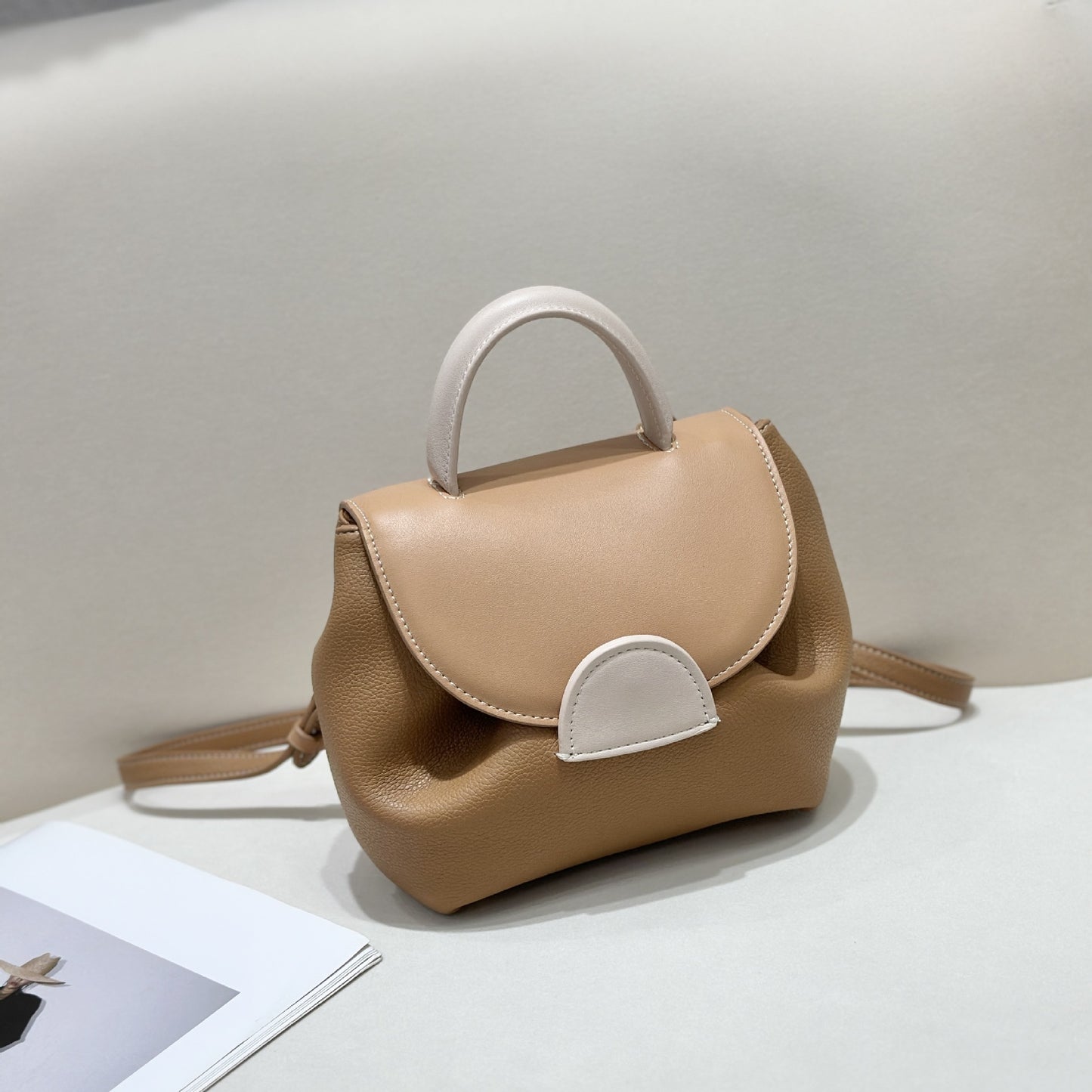 Lychee Pattern Contrast Color Smiling Face Handbags
