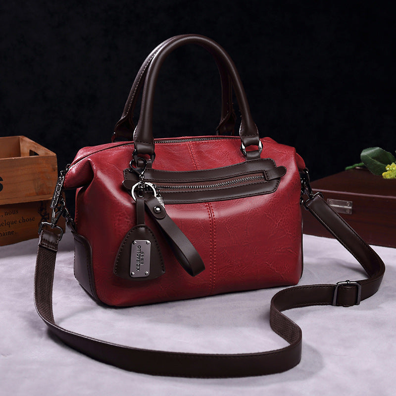 Women's Retro Plaid Portable Pillow Locomotive Large Handbags