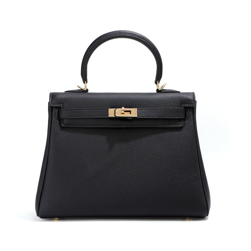 Women's High-grade First Layer Cowhide Kelly Underarm Shoulder Bags