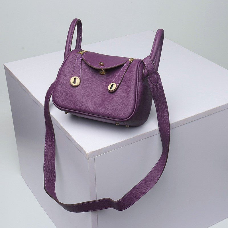 Layer Cowhide Lychee Pattern Lindy Doctor Genuine Leather Crossbody Bags