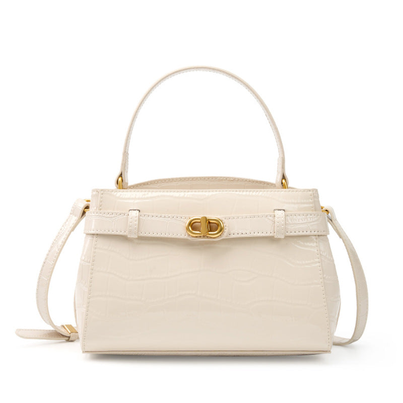 Women's Genuine Leather Portable Kelly Crocodile Texture Crossbody Bags