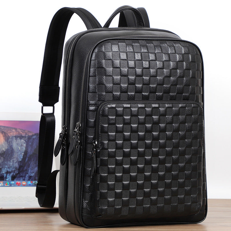 Men's Genuine Leather Fashion Large Capacity Inch Backpacks