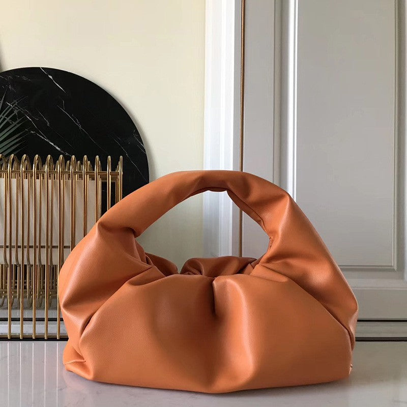 Hand Croissant Large Capacity Clip Pleated Handbags