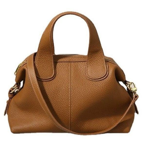 Women's Layer Cowhide Boston High-grade Large Capacity Commuter Shoulder Bags