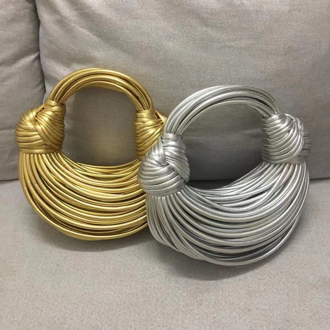 Hand-woven Bends Hitches Design Knotted Pulled Handbags