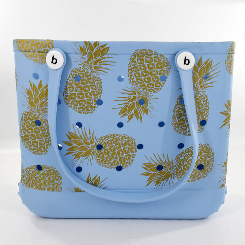 Women's Hole Beach Storage Big Printing Basket Handbags