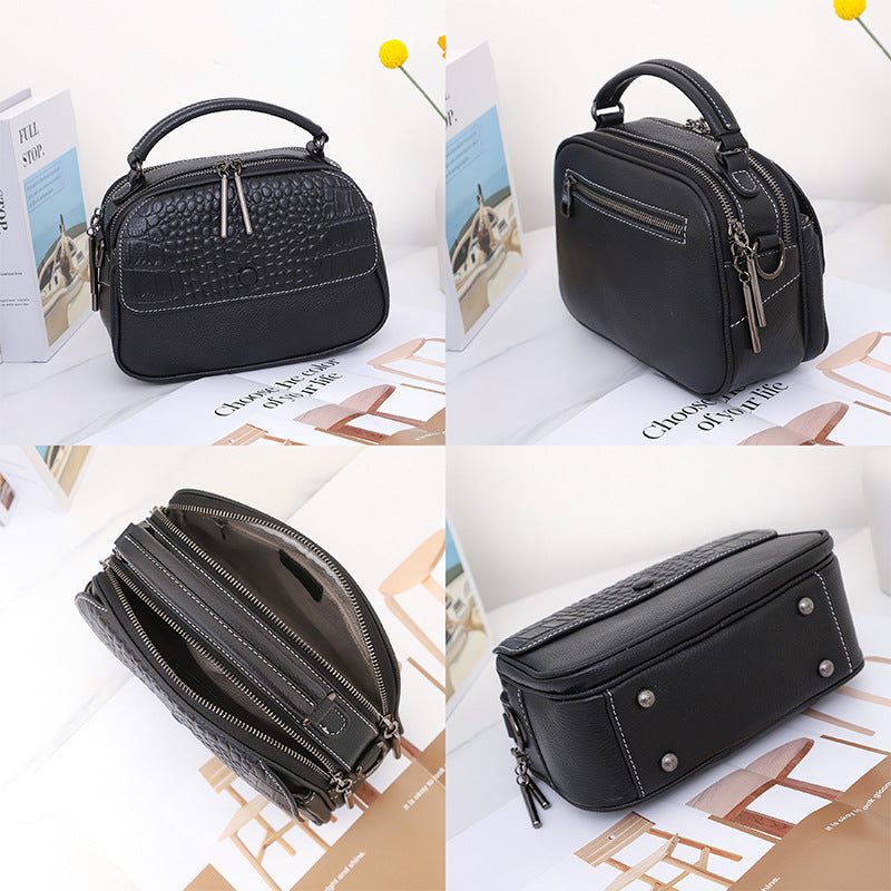 Women's Genuine Leather High Sense Elegant Crocodile Handbags