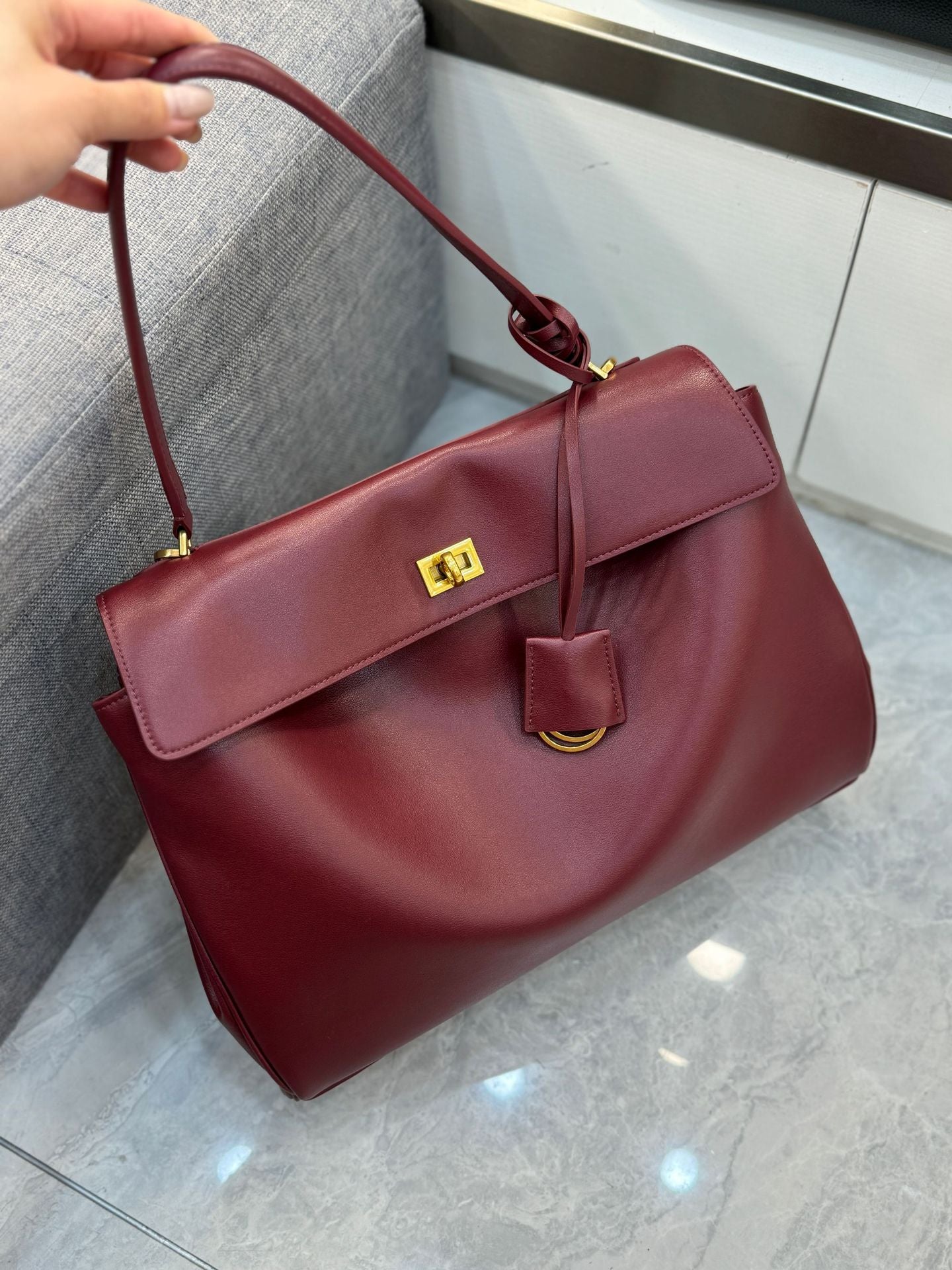 Women's Kelly Genuine Leather Idle Style Underarm Armpit Bags