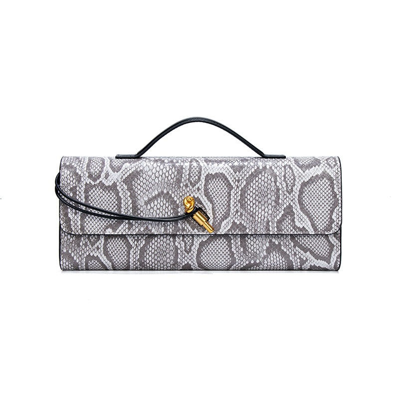 Women's Snake Pattern High Sense Hand Holding Dinner Lightweight Handbags