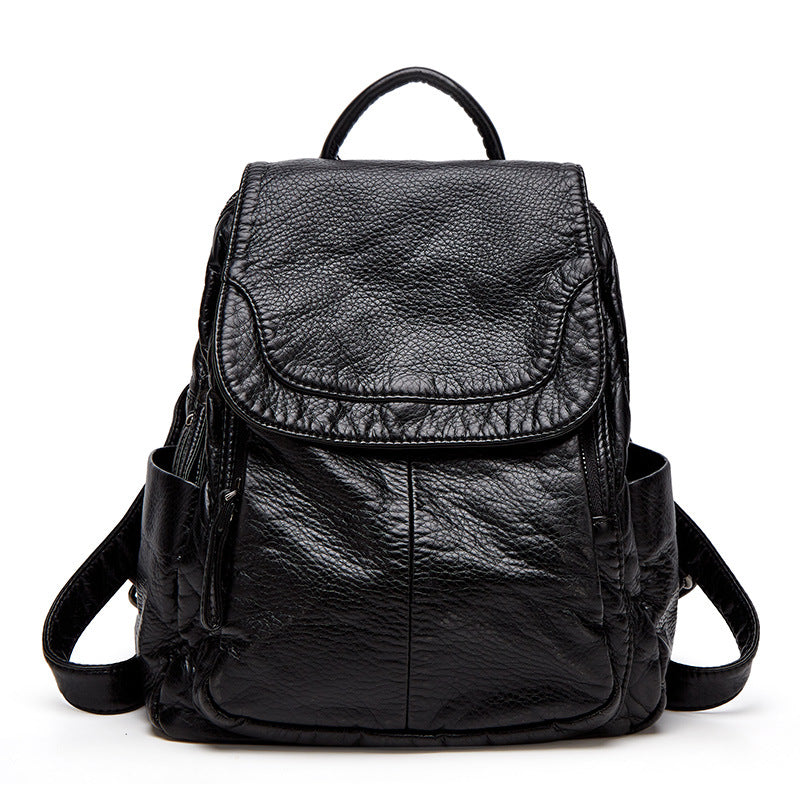 Women's Sheepskin Soft Leather Large Capacity Backpacks