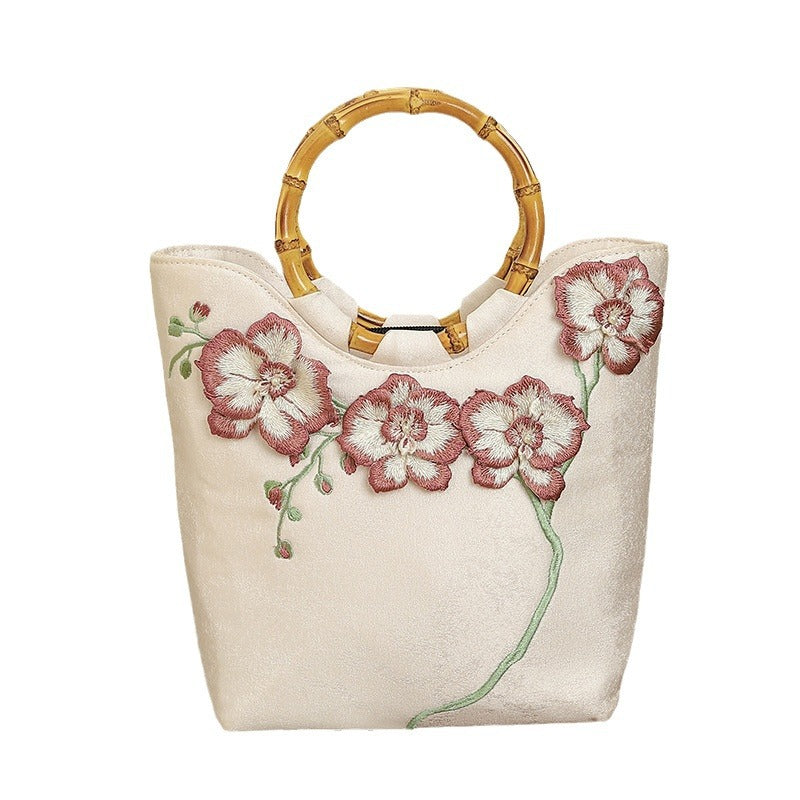 Flower Room Wine Embroidered Chinese Style Bags