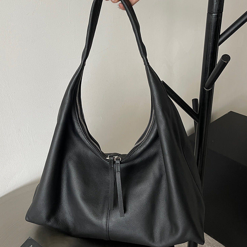 Women's Simple Underarm Advanced Texture Niche Commuter Large Shoulder Bags
