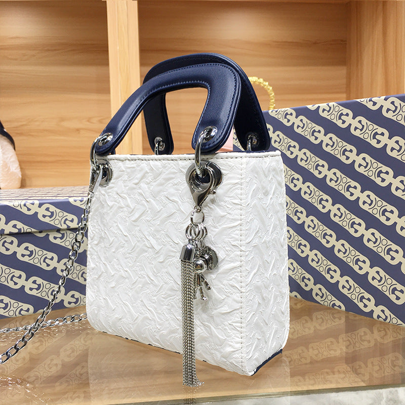 Women's Niche Chain Pleated Portable Diana High-grade Handbags