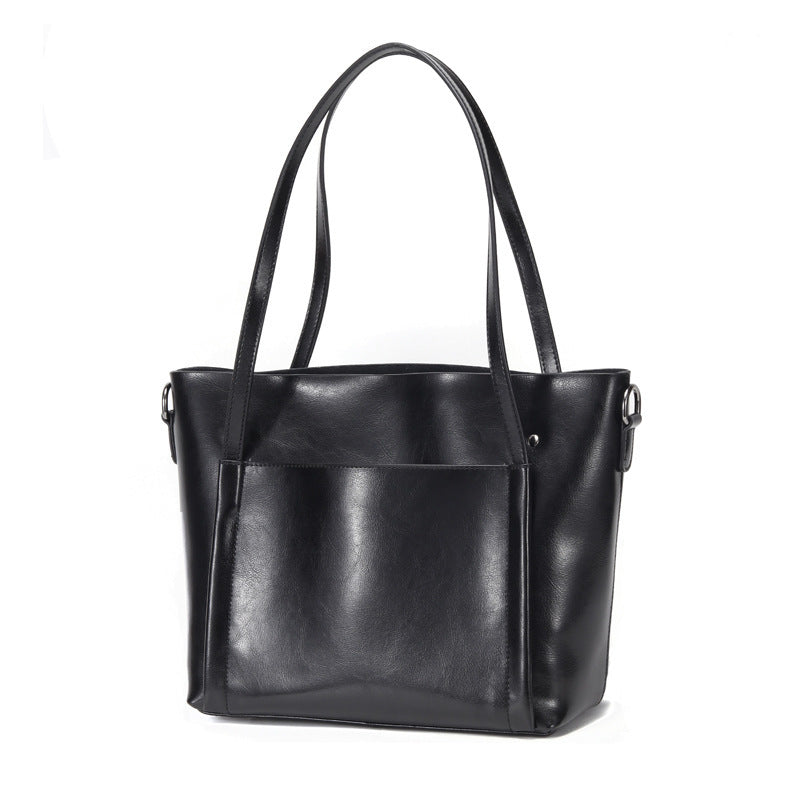 Women's Large Capacity High-grade Exquisite Commuter Leather Shoulder Bags