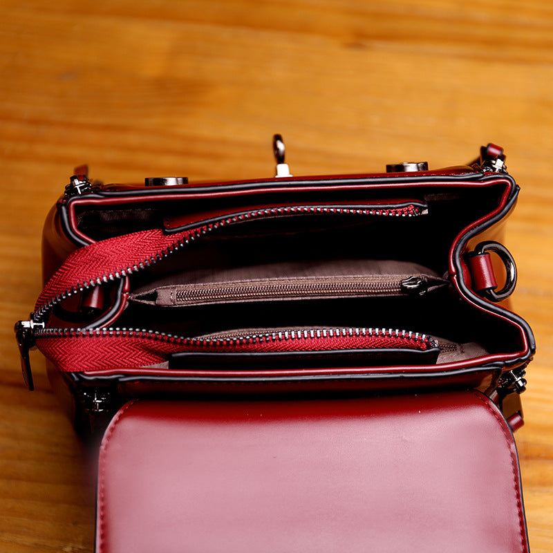 High Retro Textured Oil Wax Leather Bags