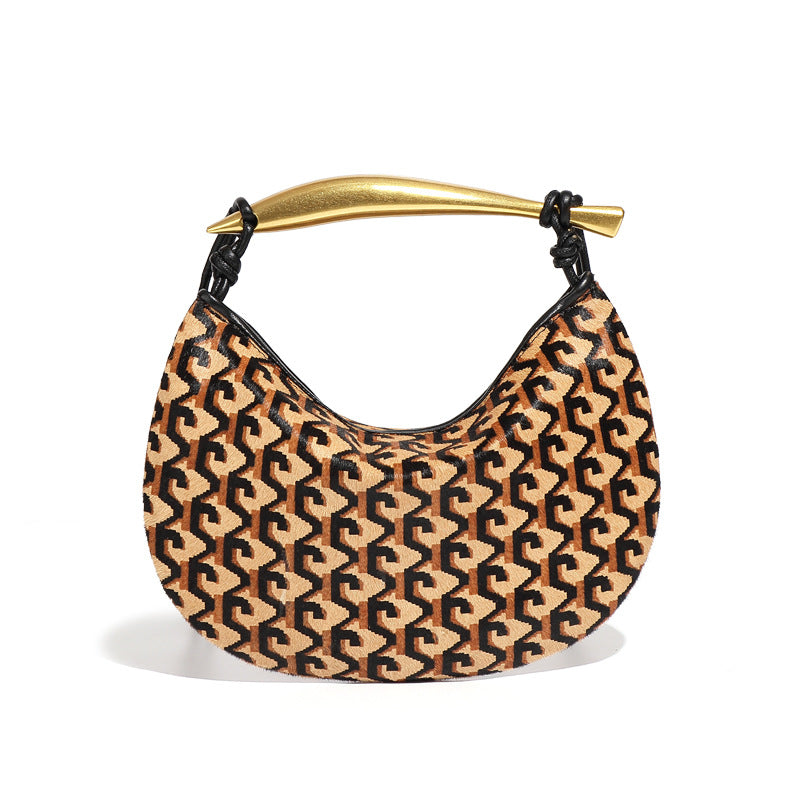 Women's Genuine Leather Horsehair High-grade Sardine Minority Shoulder Bags