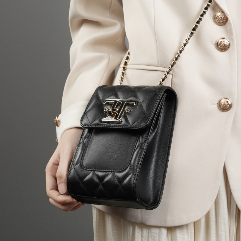 Women's First Layer Leather Genuine Chain High Crossbody Bags